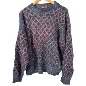 Jotadece 3D Knit Vintage Cosby Sweater Multicolor Knit Men’s Large